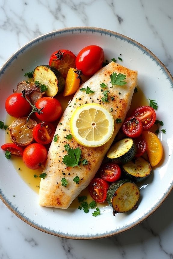 lemon garlic tilapia dinner