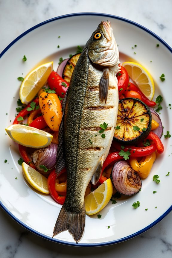 lemon herb stuffed sea bass