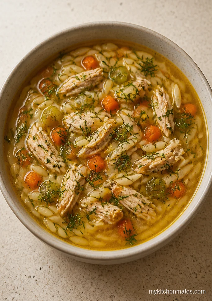 Lemony Chicken Orzo Soup