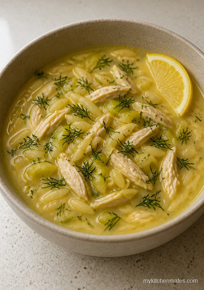 Lemony Chicken Orzo Soup
