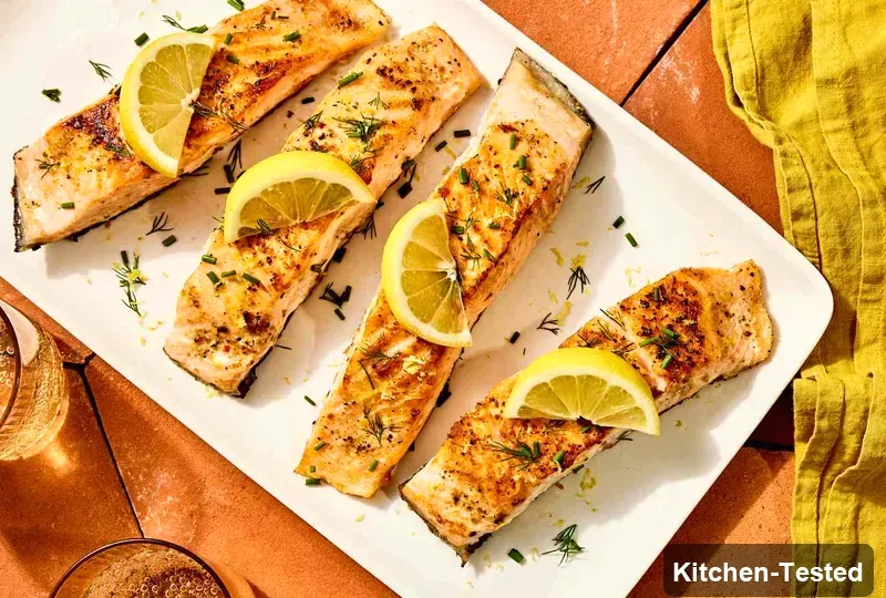 Lemony-Garlic Pan-Seared Salmon lemony garlic pan seared salmon
