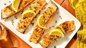 Food photo of Lemony-Garlic Pan-Seared Salmon