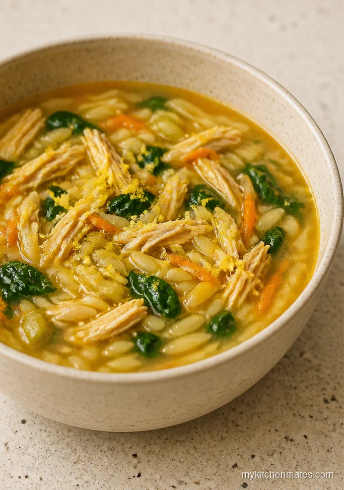 Lemony Turkey Orzo Soup