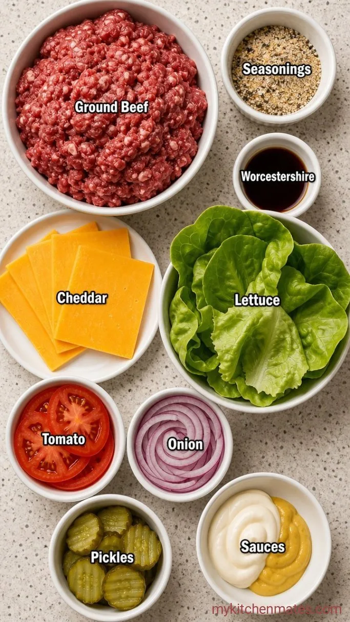 Lettuce Wrap Burgers (Low Carb & Ready in 20 Minutes) Ingredients