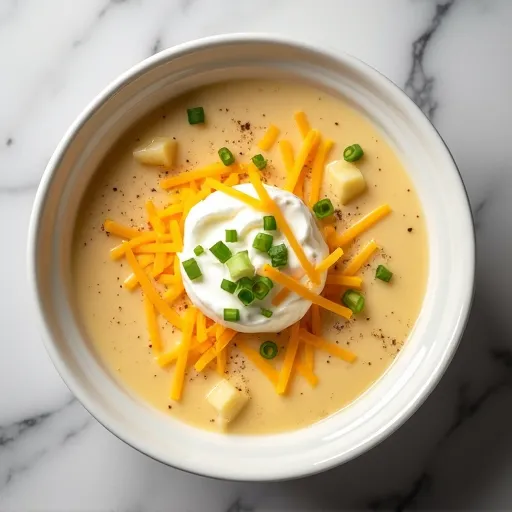 Loaded Baked Potato Soup with Cheddar