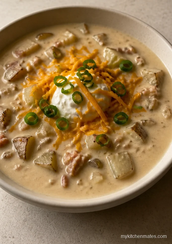 Loaded Baked Potato Soup with Smoked Turkey