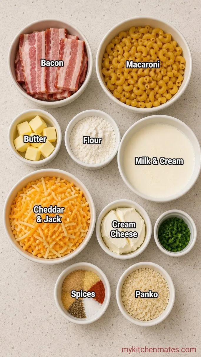 Crispy-Topped Loaded Mac and Cheese Ingredients