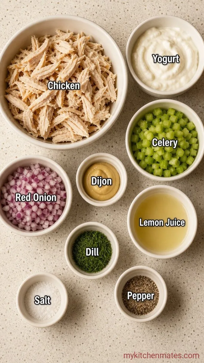 Quick Low Calorie Chicken Salad with Greek Yogurt Ingredients