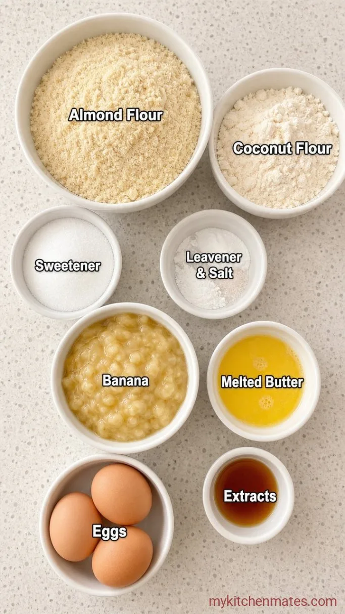 Moist Low Carb Banana Bread Ingredients