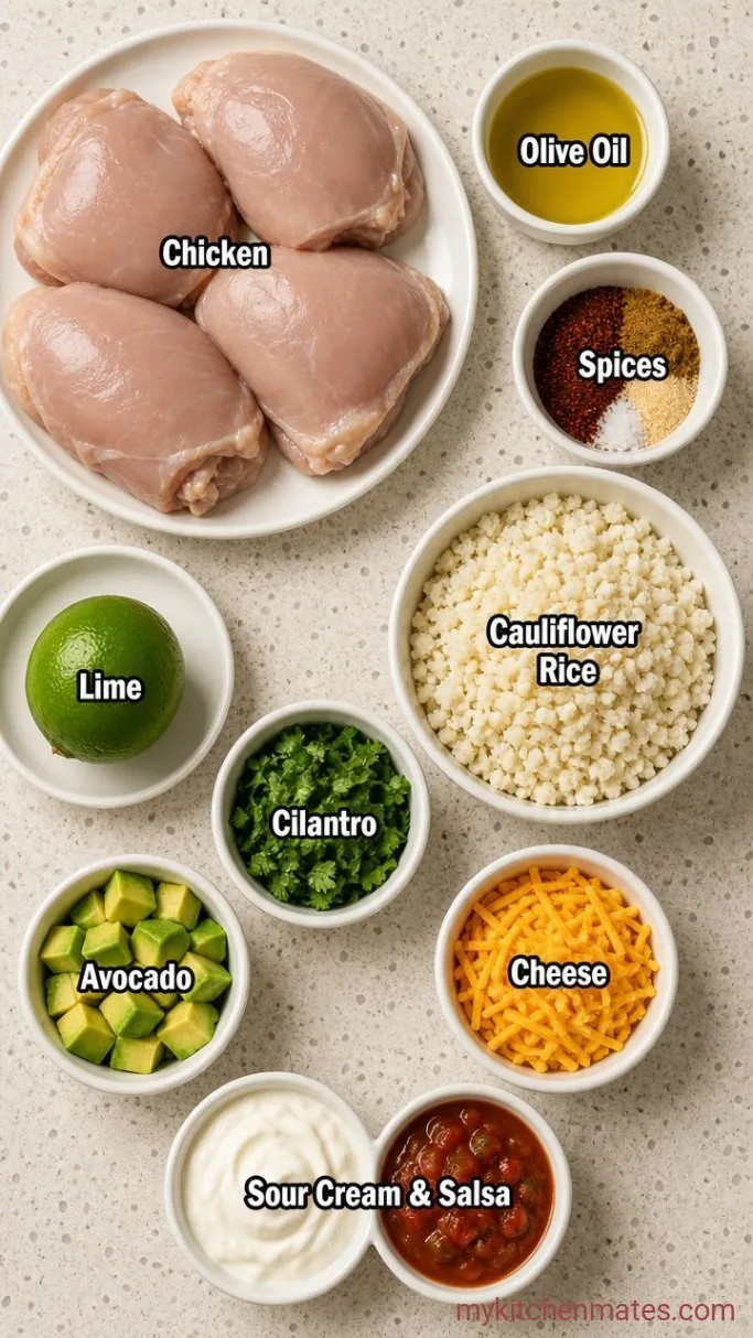 Low Carb Burrito Bowl (Ready in 25 Minutes) Ingredients