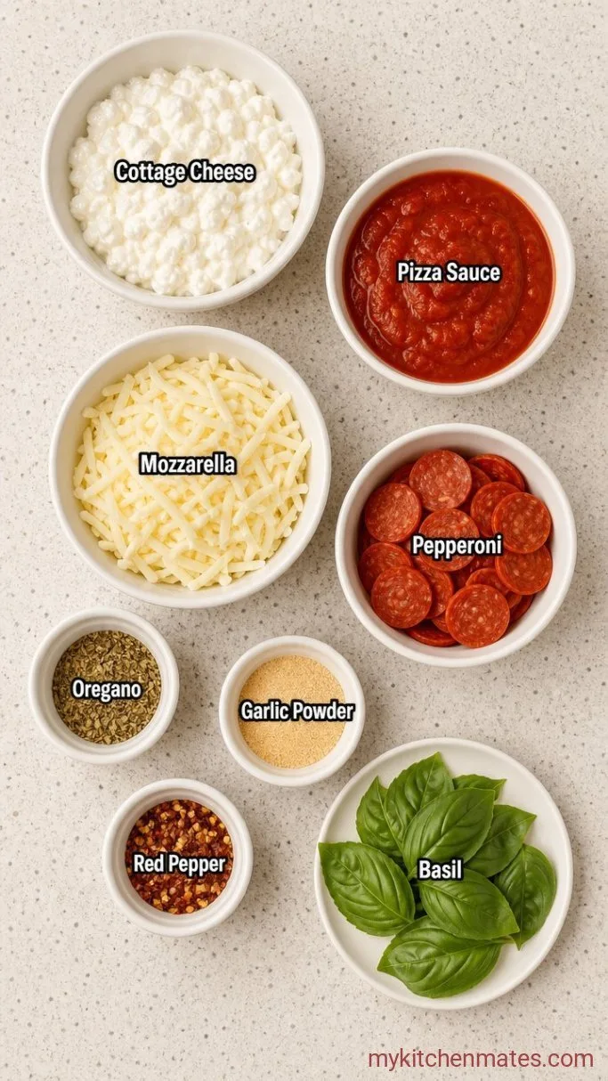 Low Carb Cottage Cheese Pizza Bowl (Ready in 10 Minutes) Ingredients