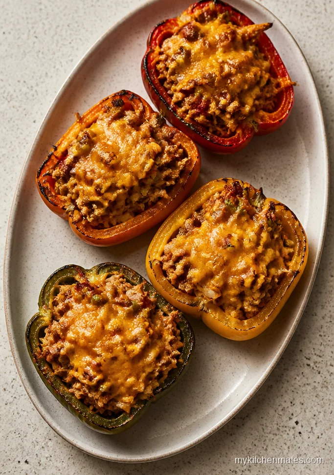 Low Carb Crockpot Chicken Fajita Stuffed Peppers