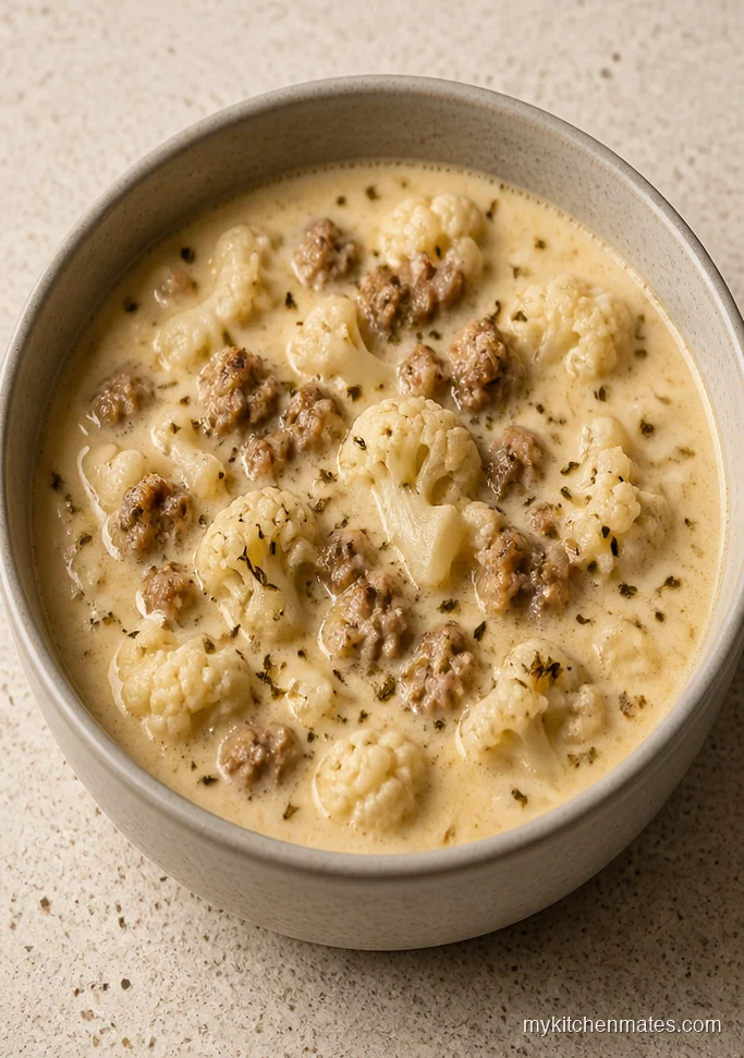 Low Carb Sausage and Cauliflower Soup