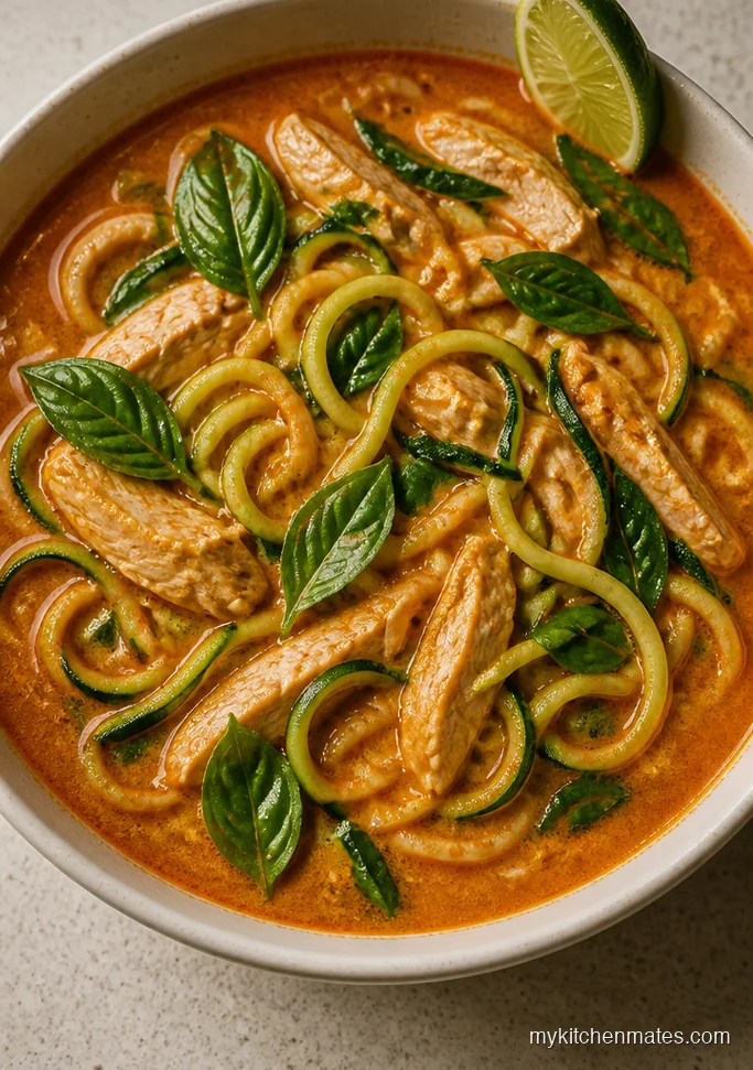 Low Carb Thai Chicken Zoodle Soup