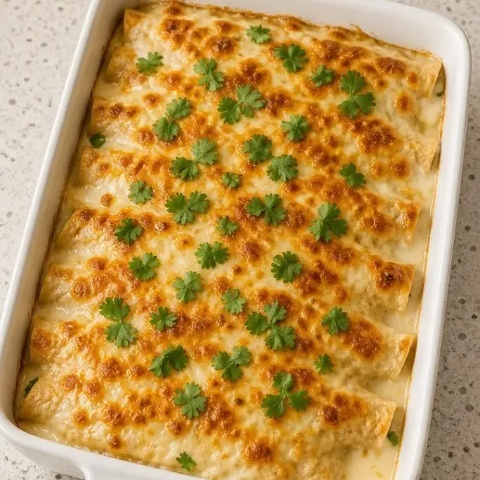 Creamy Low Carb White Chicken Enchiladas (Ready in 45 Minutes) Low Carb White Chicken Enchiladas