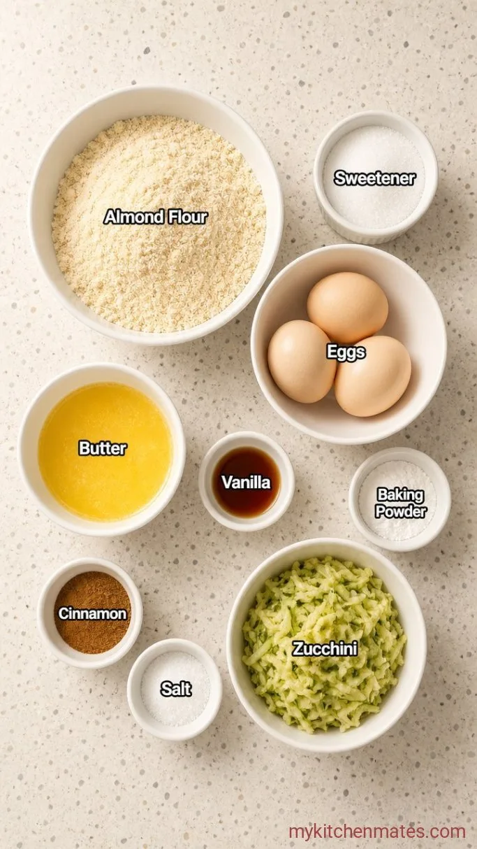 Moist Low Carb Zucchini Bread Ingredients