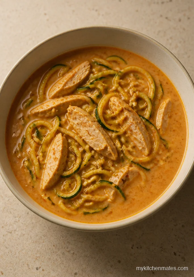 Low Carb Zucchini Noodle Coconut Soup