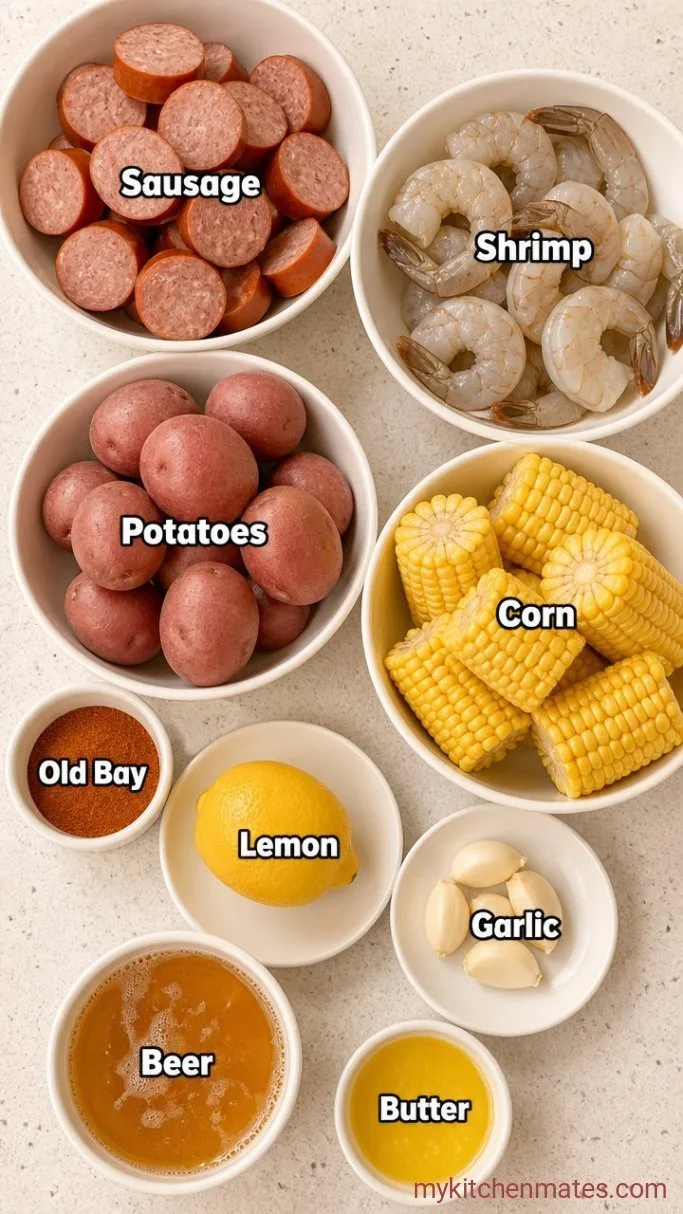 One-Pot Low Country Boil with Shrimp and Sausage Ingredients