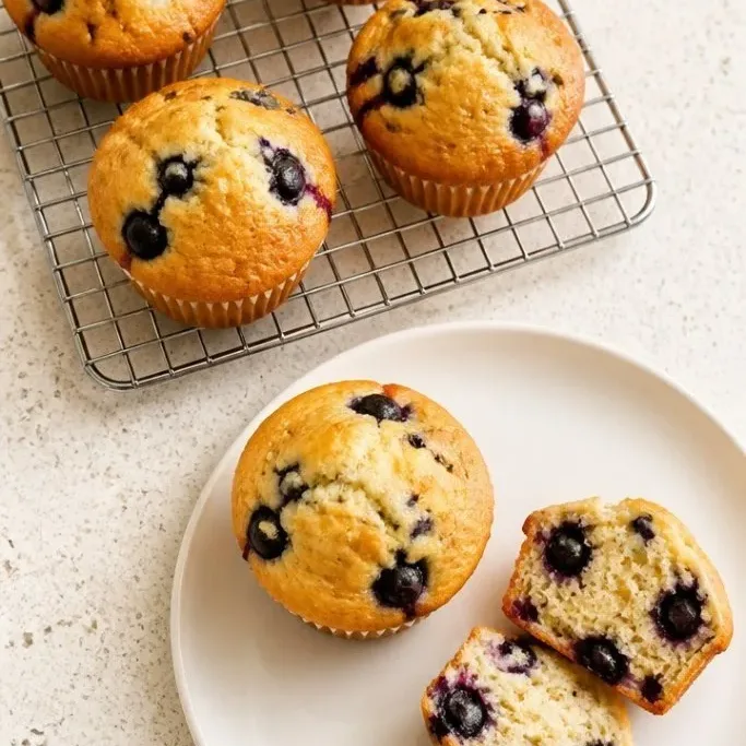 Tender Low Sugar Blueberry Muffins (Ready in 30 Minutes) Low Sugar Blueberry Muffins
