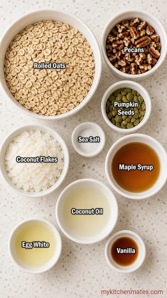 Crispy Low Sugar Granola (So Much Crunch, So Little Sweet) Ingredients