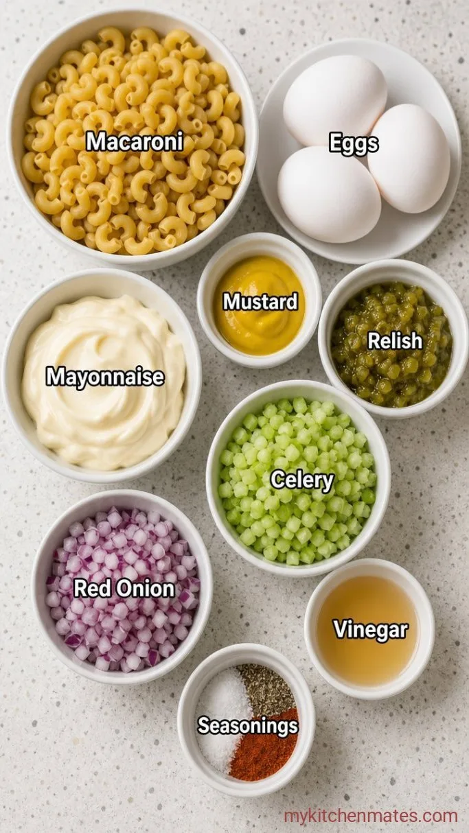 Creamy Macaroni Salad with Egg Ingredients