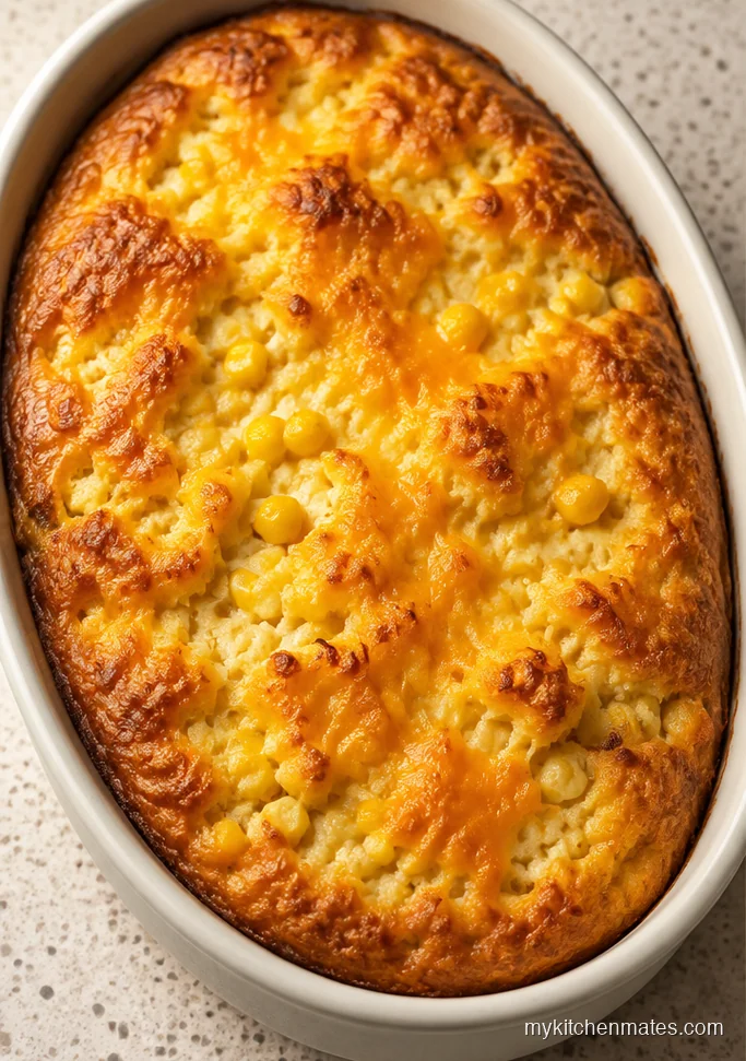 Make Ahead Corn Pudding with Cheddar