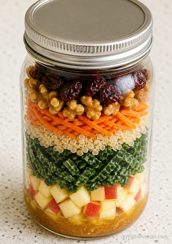 Make-Ahead Kale Apple Mason Jar Salads