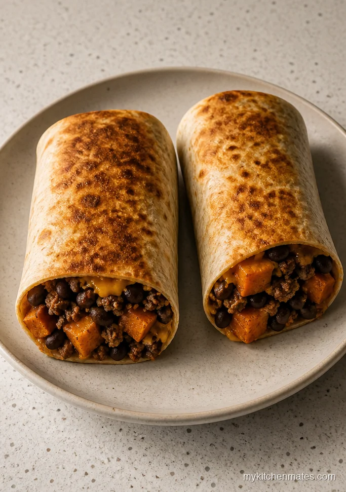 Make Ahead Sweet Potato Beef Burritos