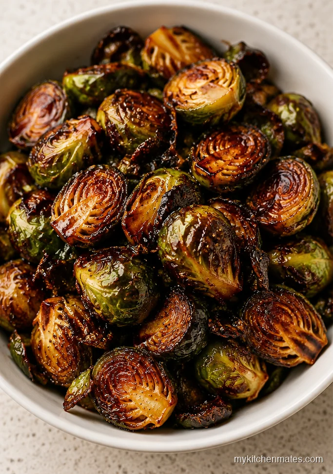 Maple Balsamic Roasted Brussels Sprouts