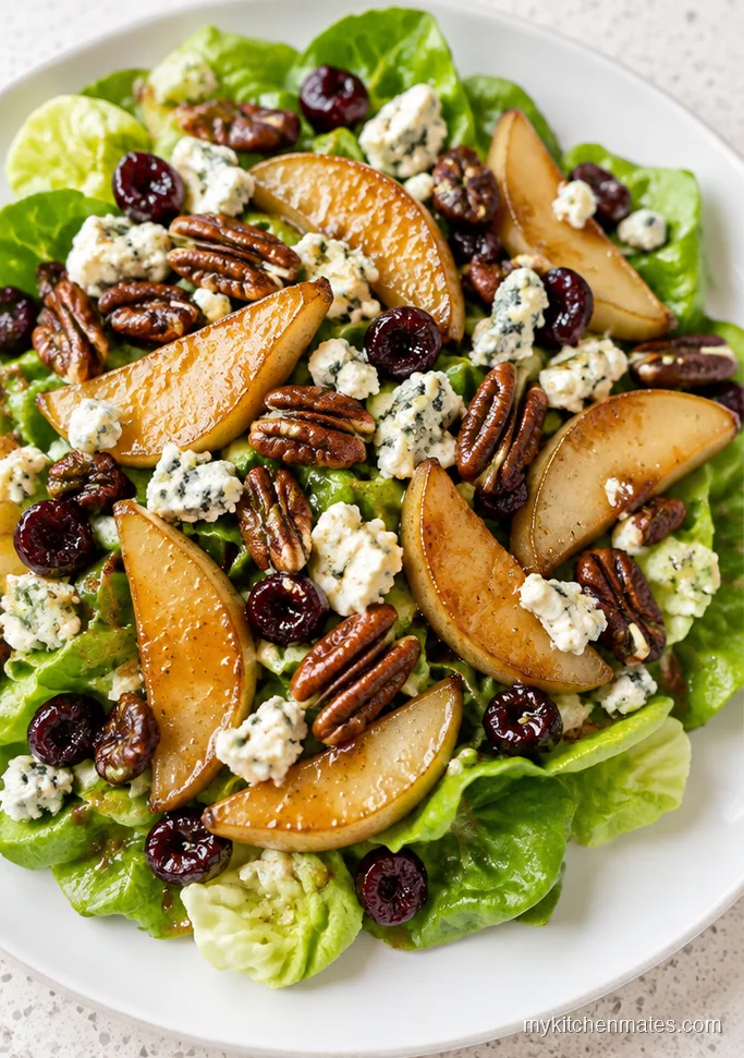 Maple Glazed Pear and Blue Cheese Salad