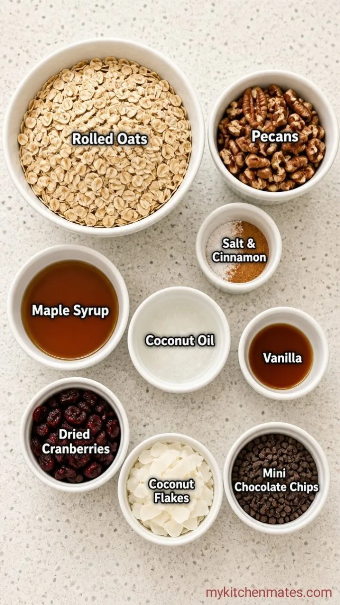Maple Pecan Granola with Big Crunchy Clusters Ingredients
