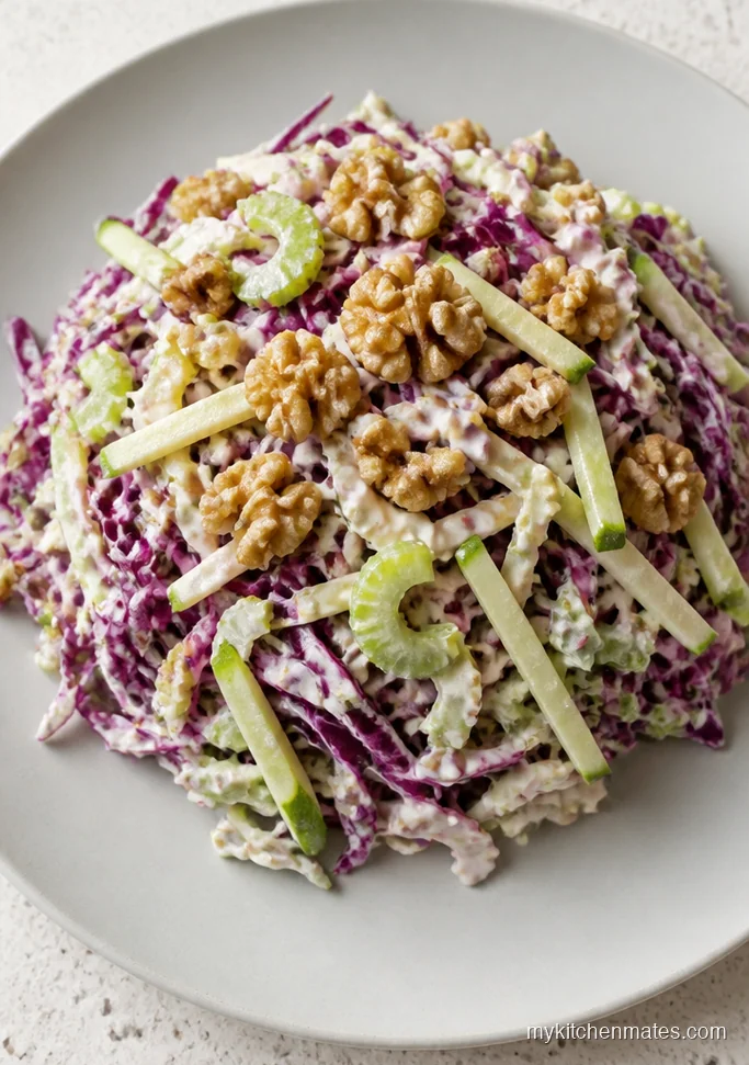 Maple Walnut Cabbage Apple Slaw