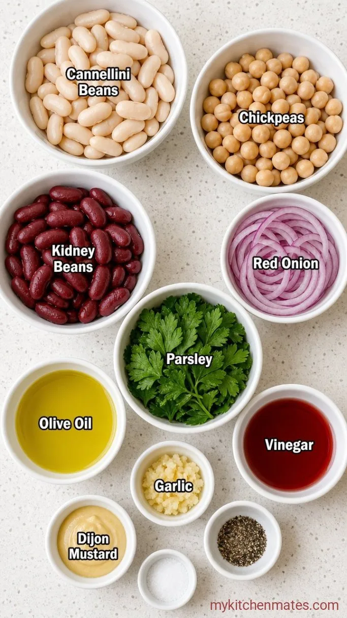 10-Minute Marinated Bean Salad Ingredients