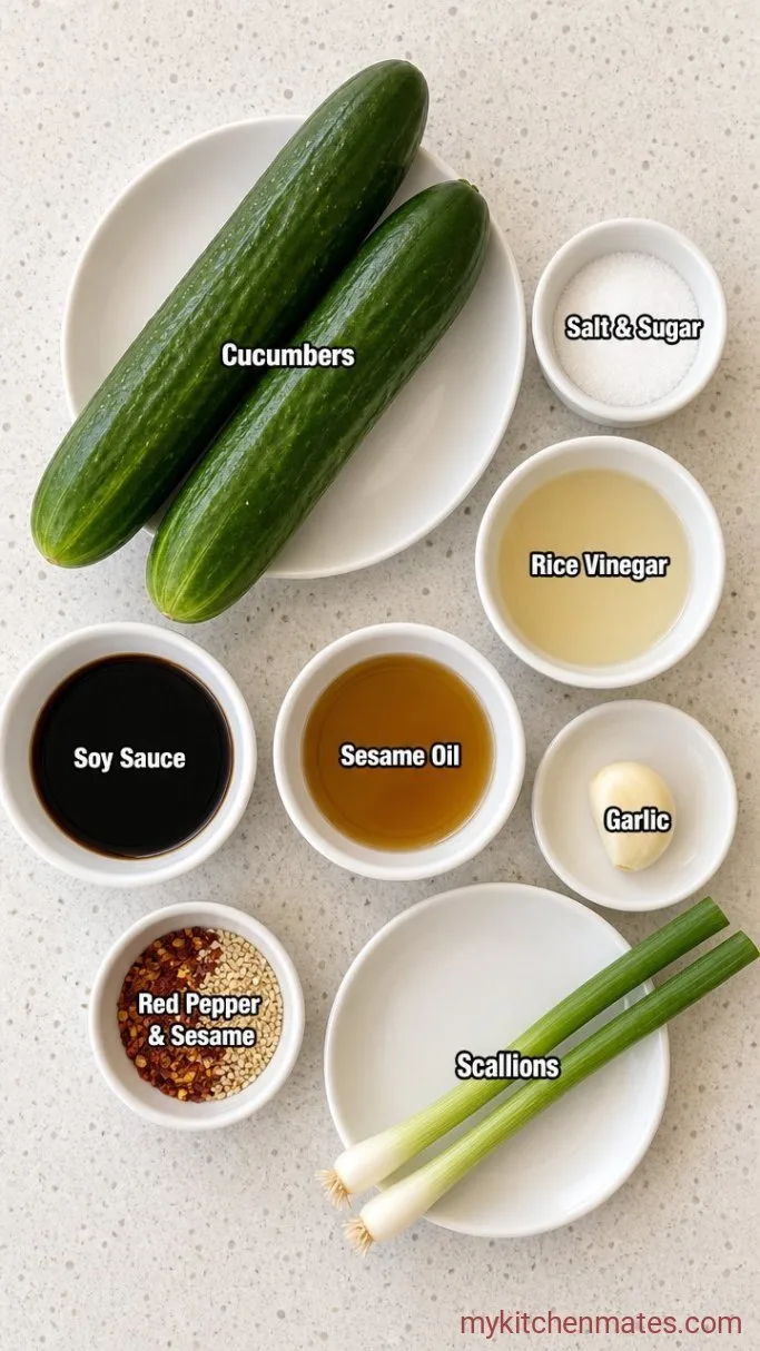 Sweet and Tangy Marinated Cucumber Salad Ingredients