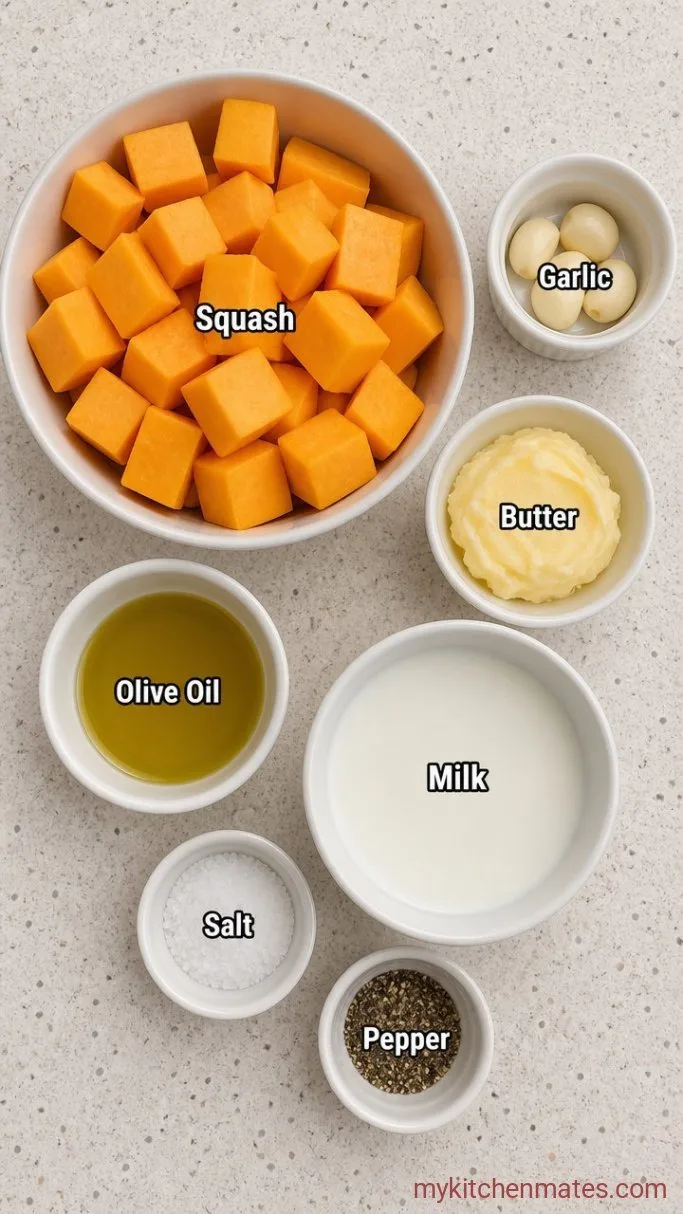Roasted Garlic Mashed Butternut Squash Ingredients