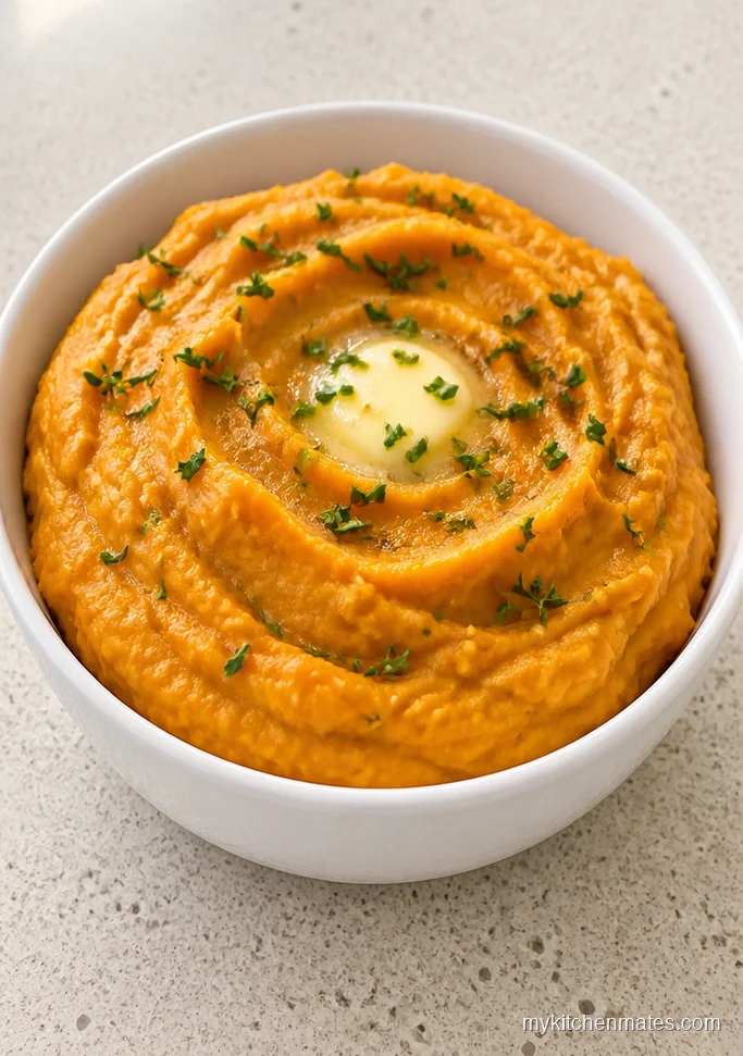 13 Low Calorie Sweet Potato Recipes That Keep Dinner Light Mashed Sweet Potatoes with Garlic and Thyme