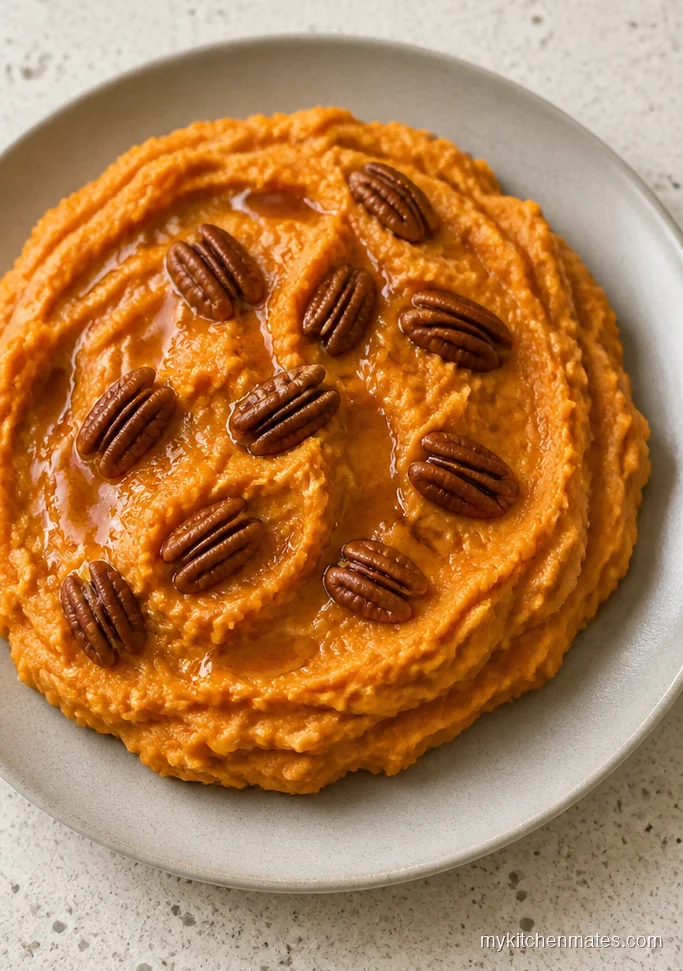 Mashed Sweet Potatoes with Toasted Pecans