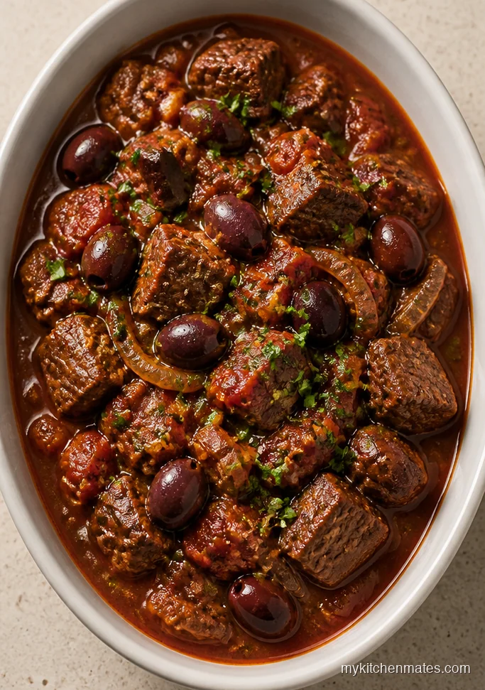 Mediterranean Beef Stew Meat with Olives