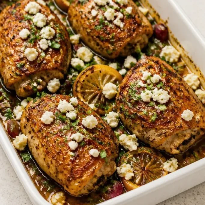 Sheet Pan Mediterranean Chicken Bake with Feta and Olives Mediterranean Chicken Bake