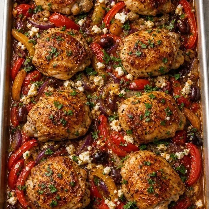 One-Pan Mediterranean Chicken Thighs Mediterranean Chicken Thighs