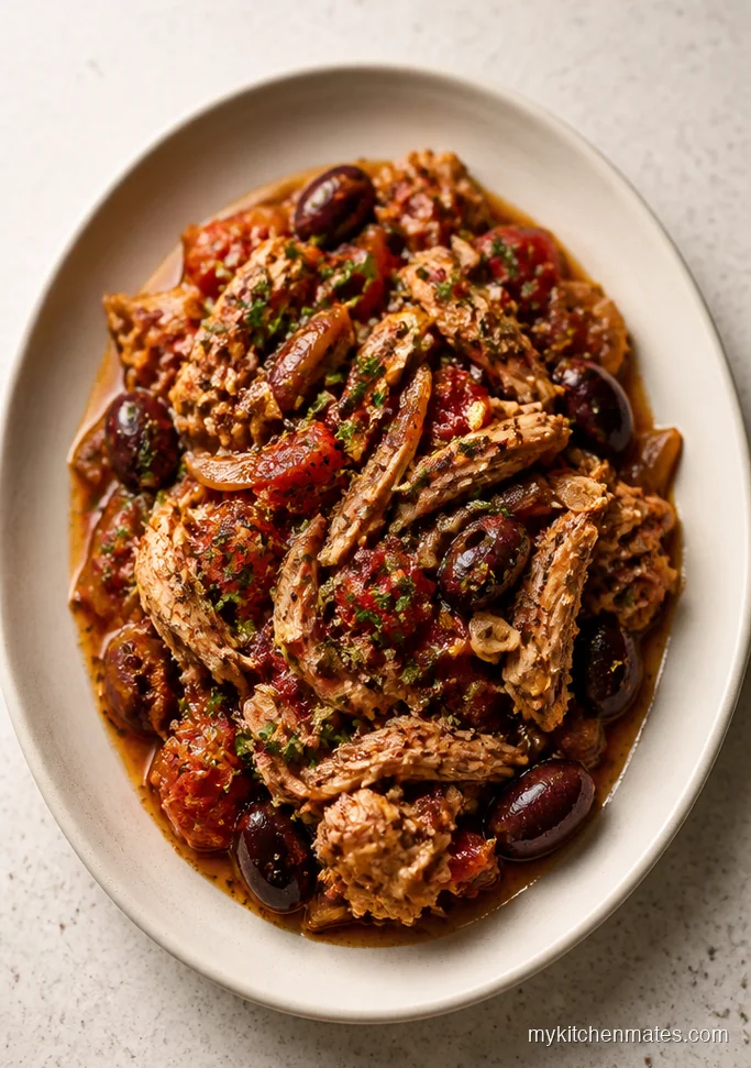 Mediterranean Crockpot Chicken with Olives and Tomatoes