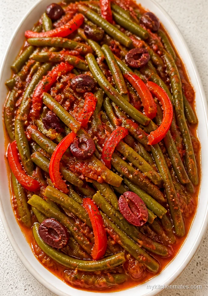 Mediterranean Green Beans With Tomatoes And Olives