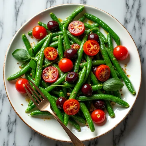 Mediterranean Green Beans with Tomatoes and Olives