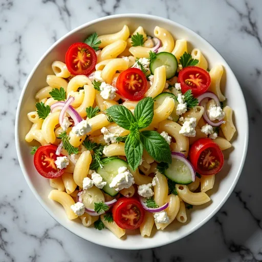 Mediterranean Herb and Cucumber Macaroni Salad