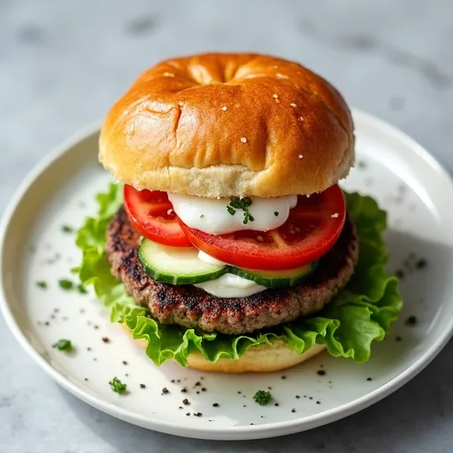 Mediterranean Lamb Burger with Feta