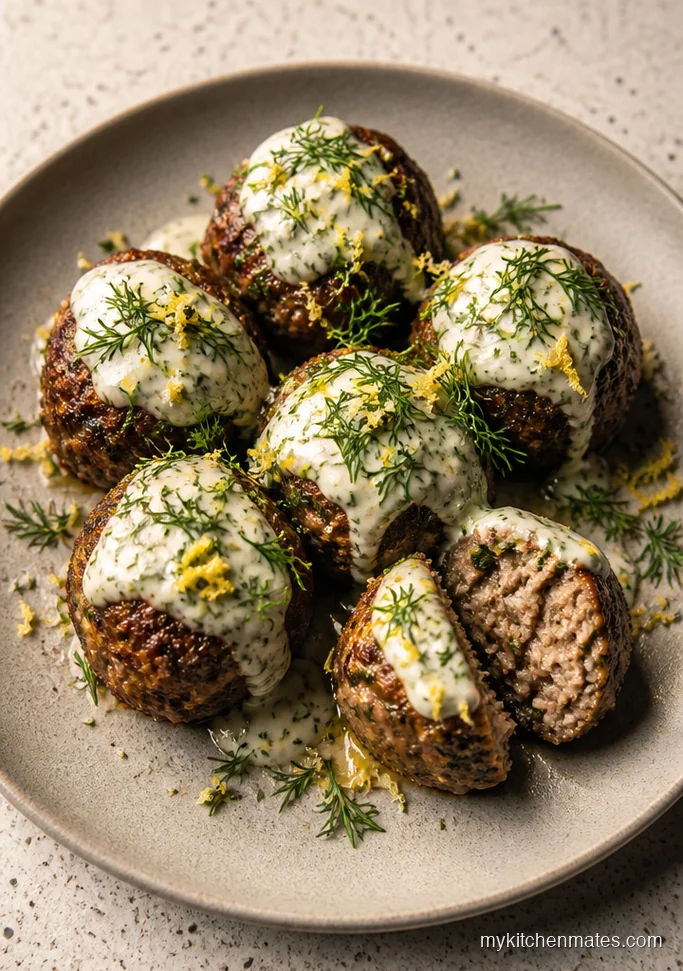 13 Crockpot Meatball Appetizer Recipes for Game Day and Potlucks Mediterranean Lamb Meatballs with Lemon Dill Sauce