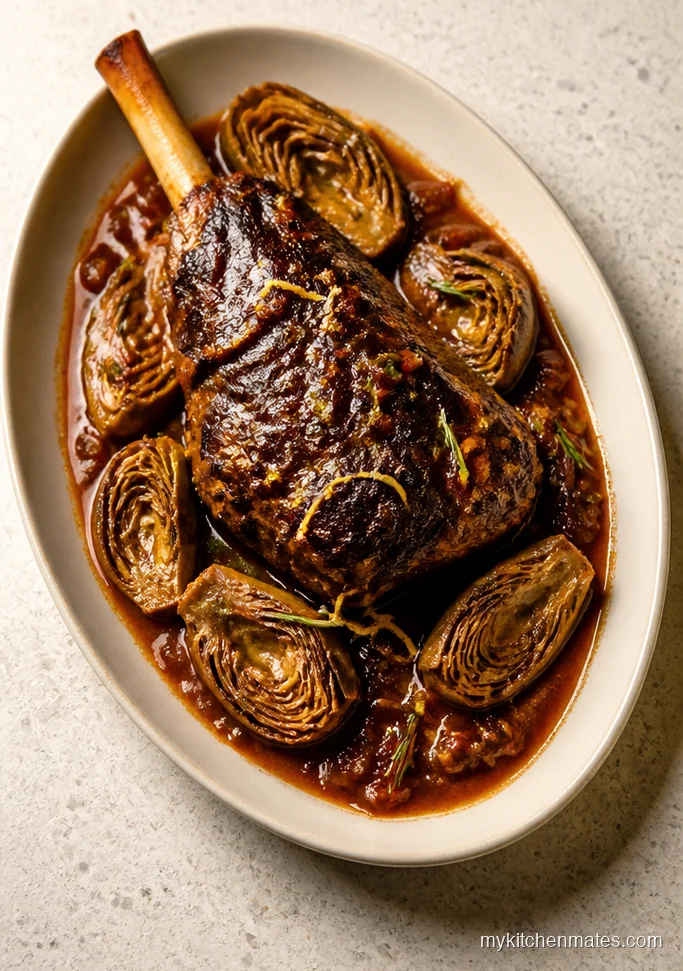 10 Low Carb High Protein Crockpot Recipes for Easy Meals Mediterranean Lamb Shanks with Artichokes