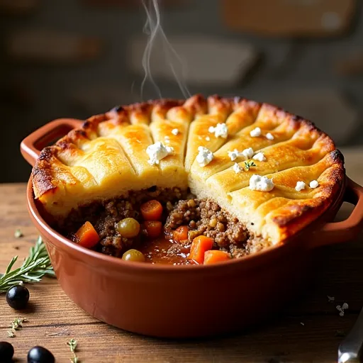 Mediterranean Lamb Shepherds Pie with Feta Crust