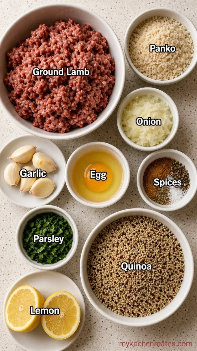 Mediterranean Lamb Meatball Bowls Ingredients