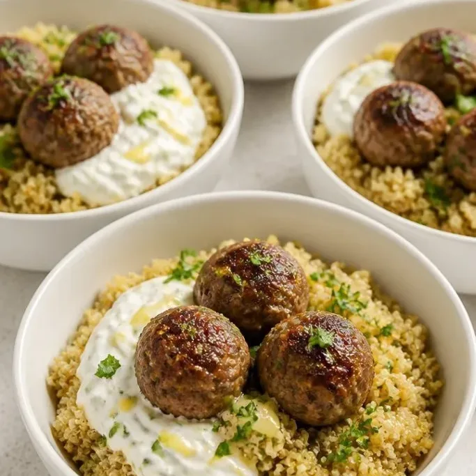 Mediterranean Lamb Meatball Bowls Mediterranean Meatball Bowl